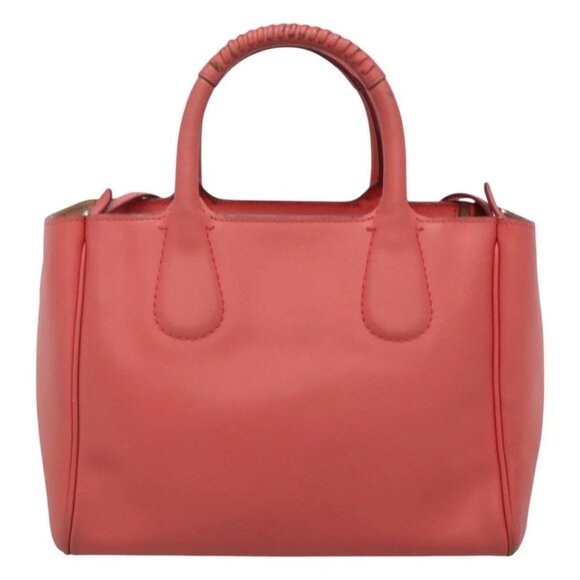 Salvatore Ferragamo Hand Bag Leather 2way Pink Silver Auth - Picture 2 of 16